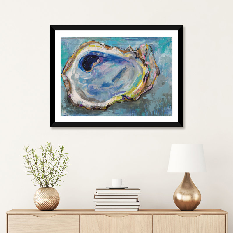 «Oyster Two» par Jeanette Vertentes, reproduction d'art sur toile tendue, H 24 po x l 32 po x P 1 po, Noir