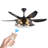 52" Modern Black Ceiling Fan With Light, 6 Fan Blades And Industrial Cage Design, Adjustable Speed For Living Room, Bedroom, Dining Room (Silent/6-Speed/Reversible/DC Motor) (Bulb Not Included)
