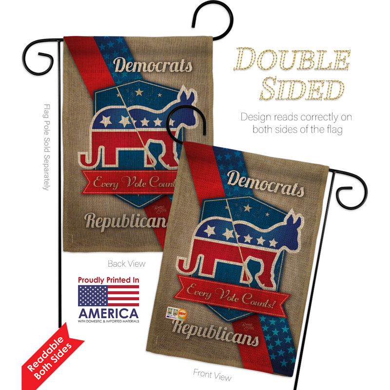 Drapeau de jardin à double face 18,5" breeze décoration-db tous les votes calcule en toile jute americana patriotique