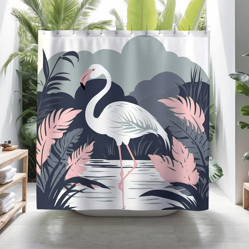 Rideau de douche Traci Flamingo