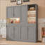 Lit escamotable mural avec armoire supérieure, tablettes, lit pliable peu encombrant avec lumière et USB-396100485