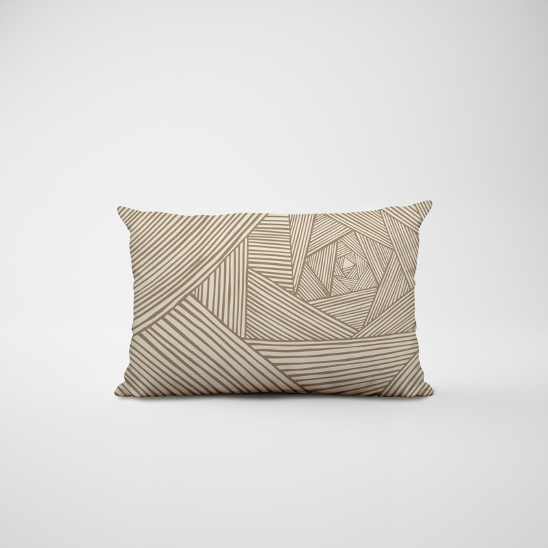 Polyester / Mélange de polyester Housse de coussin rectangulaire intérieure / extérieure lombaire et insert, Beige