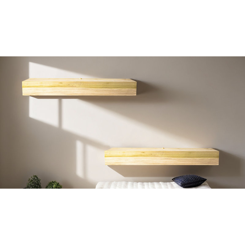 Rayne Poplar Floating Shelves, 4" H x 29" W x 5" D