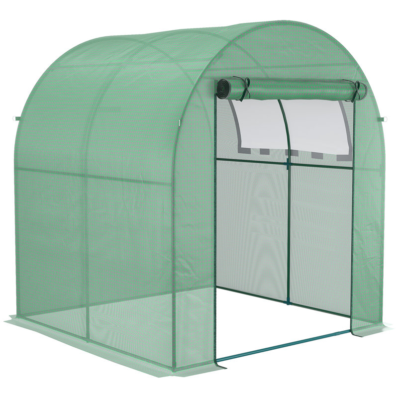 Riven  Traditional Walk In Polytunnel Greenhouse With Roll-Up Doors And Two-Layer PE Cover