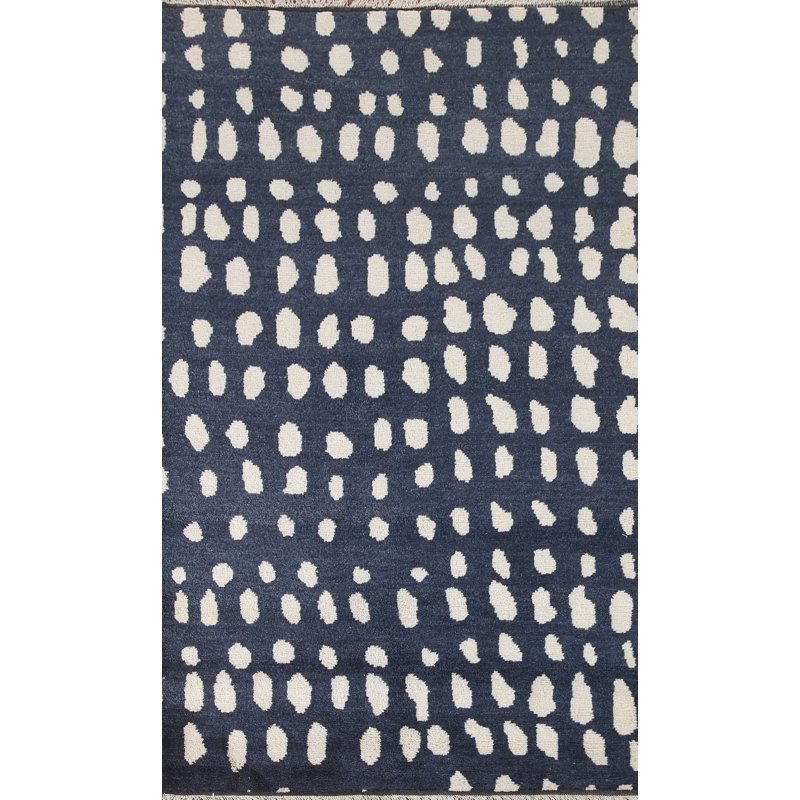 Tapis marocain bleu marine moderne 5 x 8