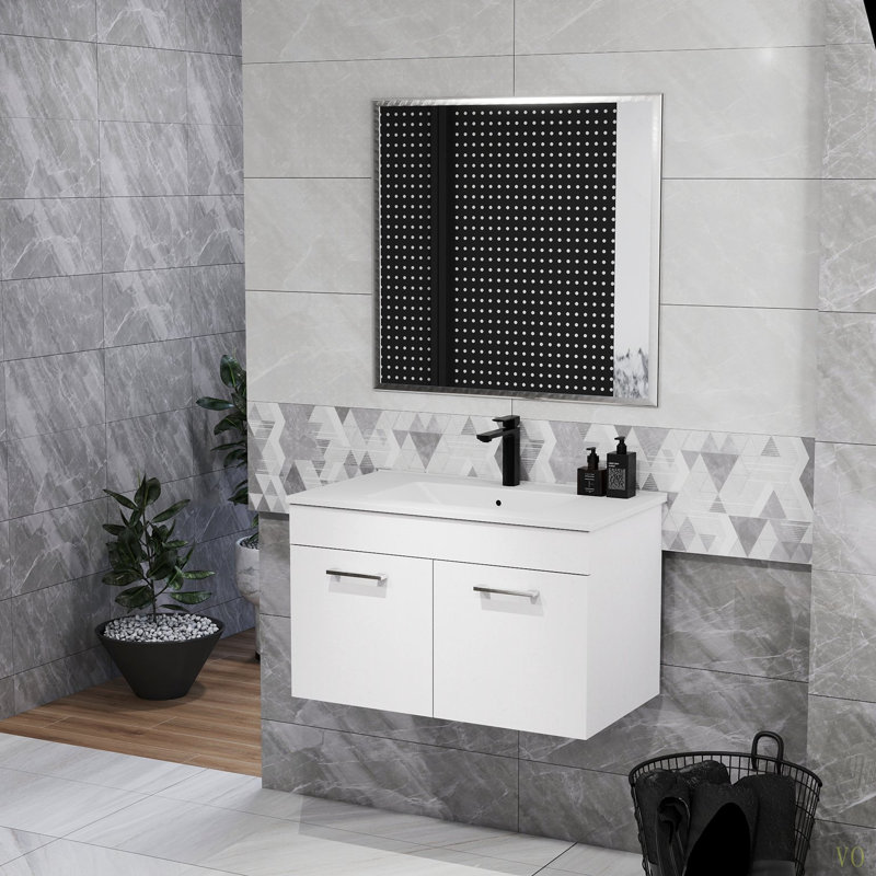 Meuble-lavabo avec lavabo et miroir, 32"