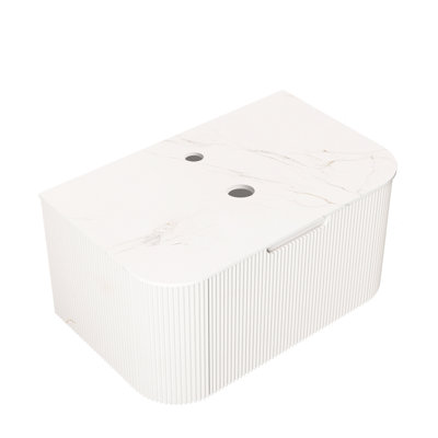 Armoire de salle de bain murale 30 po avec comptoir en pierre frittée blanche, un tiroir, couleur, style moderne, rembourrage en contreplaqué, profondeur de 29,42 po, largeur de 18,8 po, hauteur de 14,77 po, poids de 67,75 lb, tiroir simple