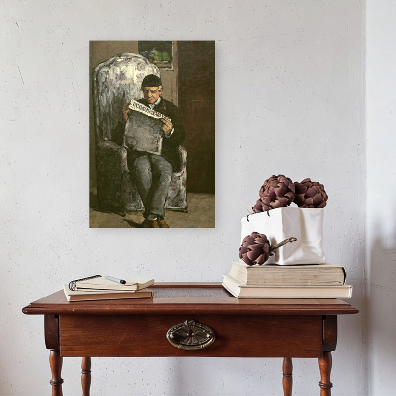 Le père de l'artiste, lisant Lévénement, 1866. Estampe d'art mural abstraite impressionniste contemporaine représentant un portrait.