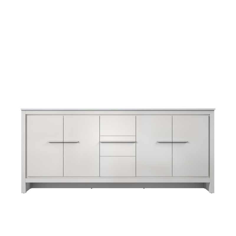 Lafarre Lafarre 80 in W x 20 in D Double Bath Vanity, White Quartz, White