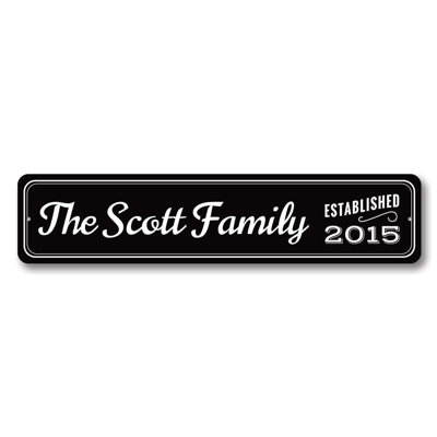 Plaque de nom de famille personnalisée en aluminium