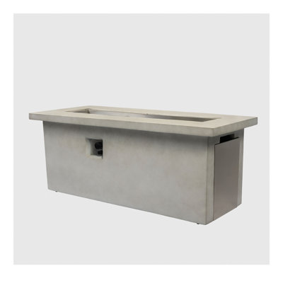 60in Concrete Fire pit table Rectangular  Propane Gas Fire Pit Table with Storage Cabinet