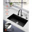 Évier de cuisine encastré 33 po en granite à cuve simple encastrable pour bar pour véhicule récréatif