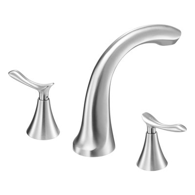 Robinet de baignoire romaine à 3 trous à fixation sur le comptoir, conception en cascade, 2 poignées pour le confort de la maison, - Robinet de baignoire en acier inoxydable terni avec poignées, pour animaux de compagnie et adultes de luxe,