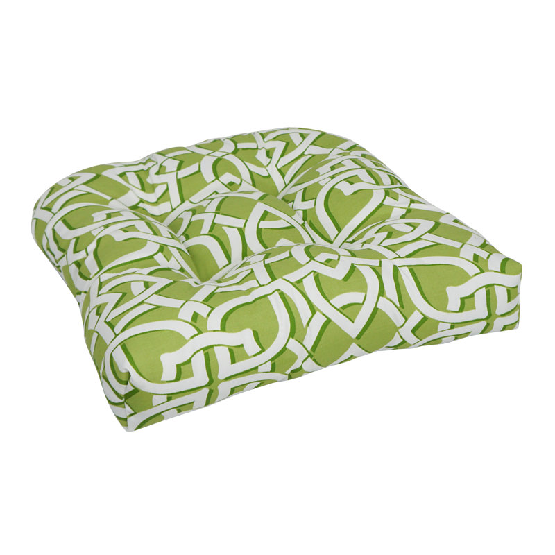 Outdoor 5'' Seat Cushion, Green/White