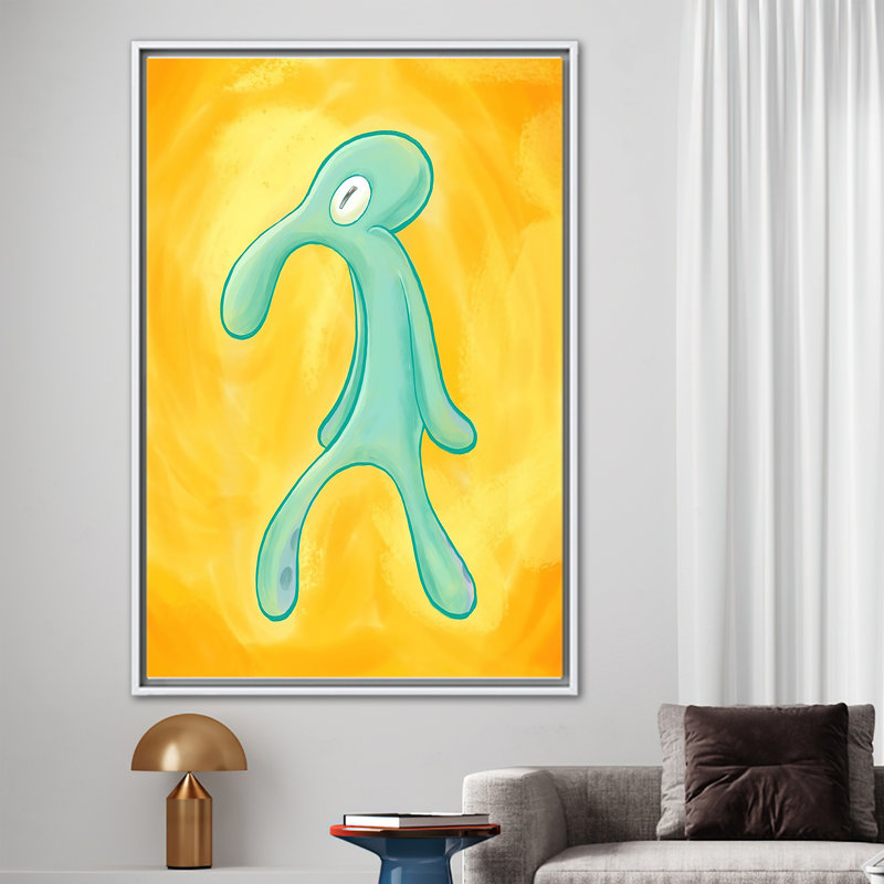 Impression sur toile Squidward Bold and Brash, Reproduction encadrée sans passe-partout, Blanc, H 45 po x l 33 po