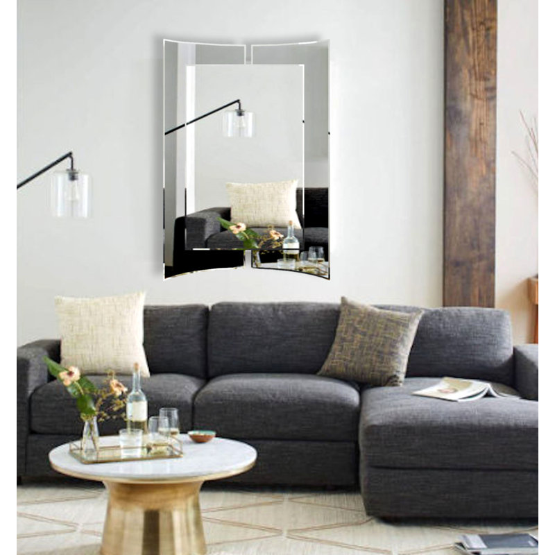 Jaylene Flat Wall Mirror, Grey