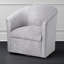 Fauteuil d'appoint pivotant à 360 degrés à siège simple revêtu de polyester argent poli