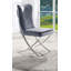 Velours gris 2 pièces chaises capitonnées cadre chromé