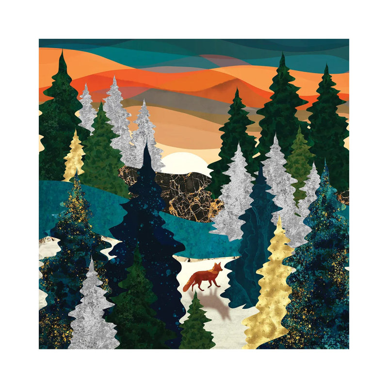 Amber Fox - Print on Canvas, Wrapped Canvas, 45.72 cm H x 45.72 cm W x 1.91 cm D