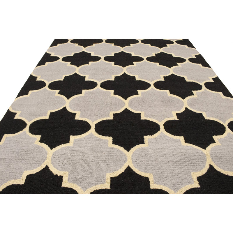 Tapis oriental noir / beige moderne 5 x 8