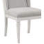 Chaise d'appoint en lin gris clair et blanc vieilli, ensemble de 2