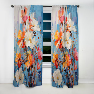 Bamboo Dreams II - Rideau en bambou - Rideau floral occultant en velours - 1 panneau