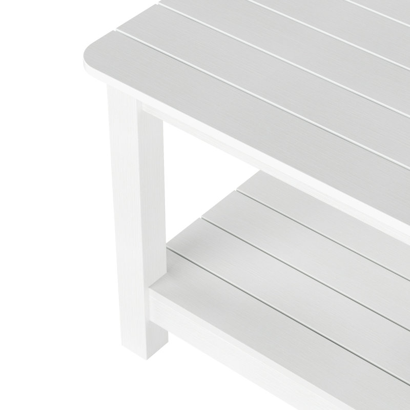 Arrlo Outdoor All-Weather Poly Side Table, White