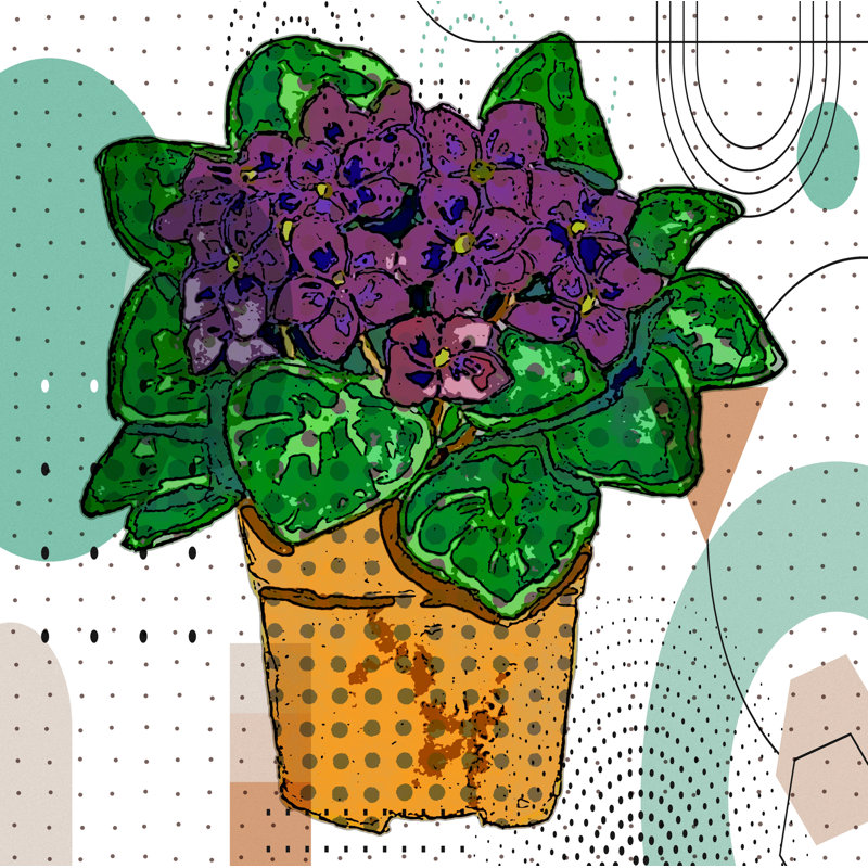 " Boho Flowers 162 " Painting Print, 8" H x 8" W x 1.5" D