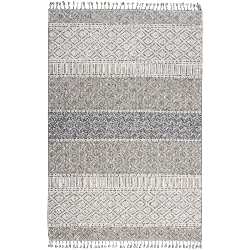 Tapis gris / ivoire Ahrens, Rectangle 4 pi x 6 pi 2 po