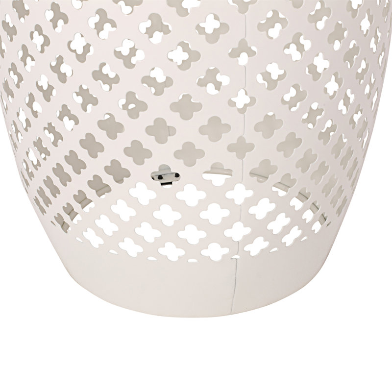 Davant Round Metal Outdoor Side Table , 12.25'' in. W 12.25'' in. D, White