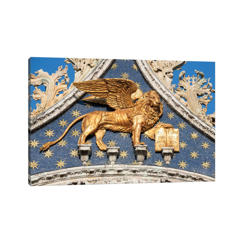 Golden Lion Of Saint Mark 1 Piece Wrapped Canvas Wall Art, 101.6 cm H x 66.04 cm W