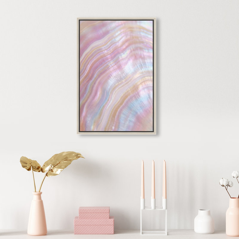 Blush Seashell Print by Oliver Gal, 16"H x 11"W, Silver Floater Frame