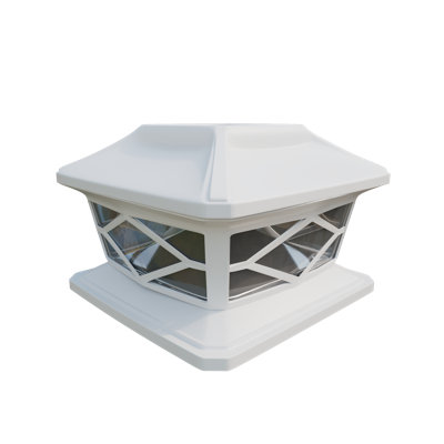 Ensemble de 2 lampadaires à DEL à énergie solaire avec capuchon pour clôture