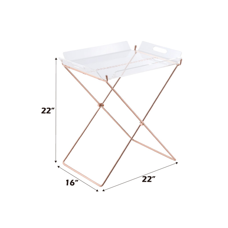 Table-plateau en acrylique et cuivre transparent Cercie