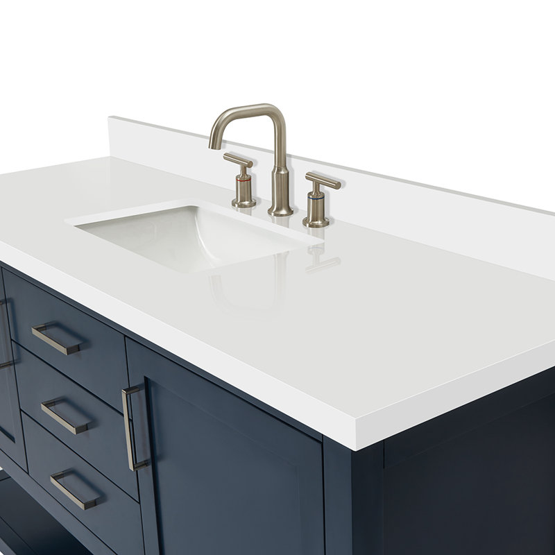 Bayhill 61'' W Single Vanity, Navy, Rectangular