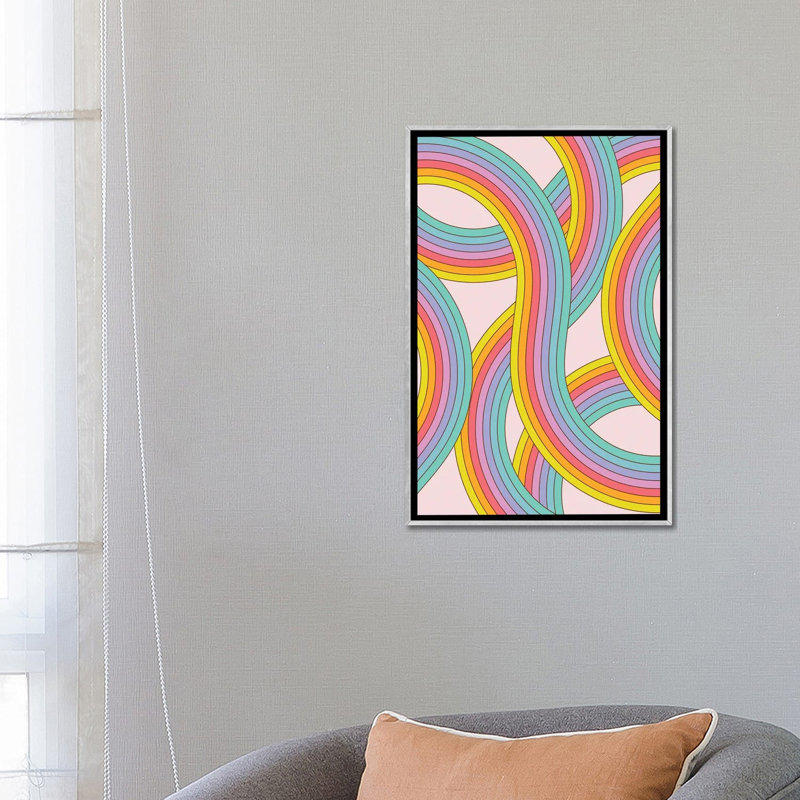 Rainbow Stripes - reproduction d'art murale - toile encadrée, H 26 po x l 18 po, Toile à cadre flottant sans passe-partout