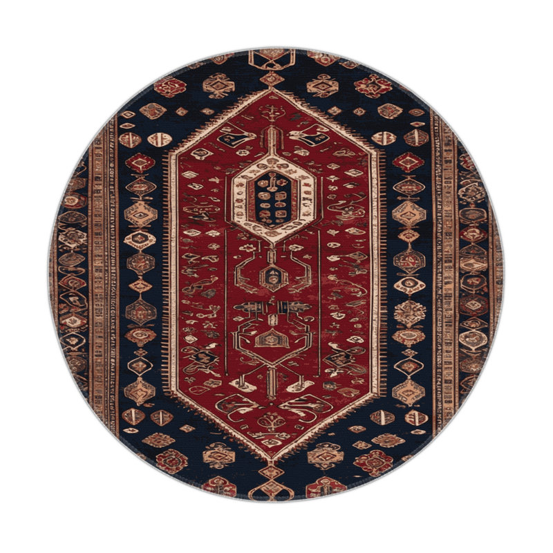 Tapis turc intérieur et extérieur brun, Rond 5 pi