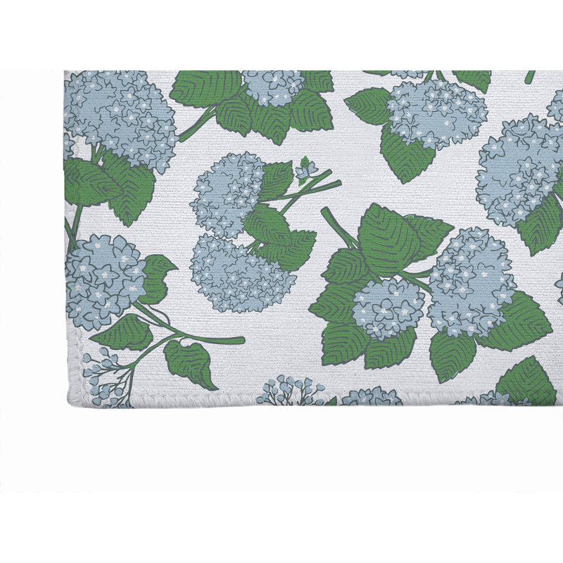Tapis de bureau léger Hydrangea, L 48 po x P 72 po, Blanc