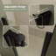 72 po H Porte de douche pivotante demi-cadre en noir mat avec verre transparent-89254353