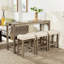Ensemble de table de bar 4 pièces avec prise de courant, ensemble de table de bar et chaises, ensemble de table de bar avec 3 tabourets rembourrés pour le salon, la salle à manger, la salle de jeux, brun
