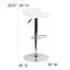 Tabouret de bar contemporain à hauteur réglable en vinyle avec siège ondulé uni et base chromée Murphy-1043312380