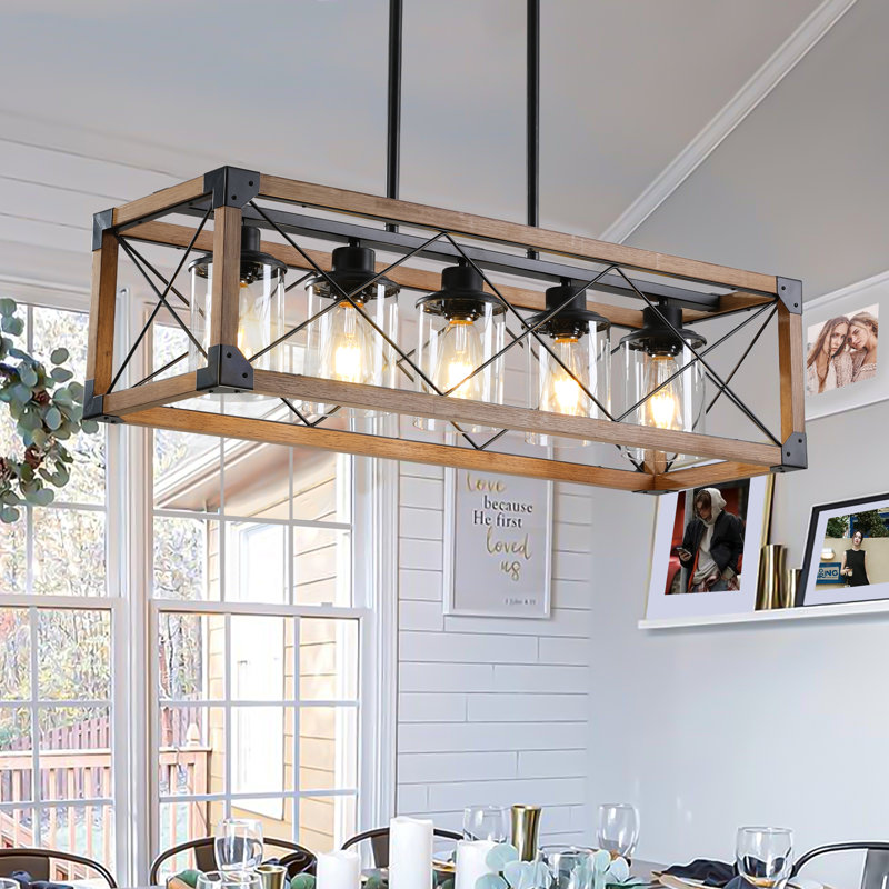 Rectangle Wood Chandelier