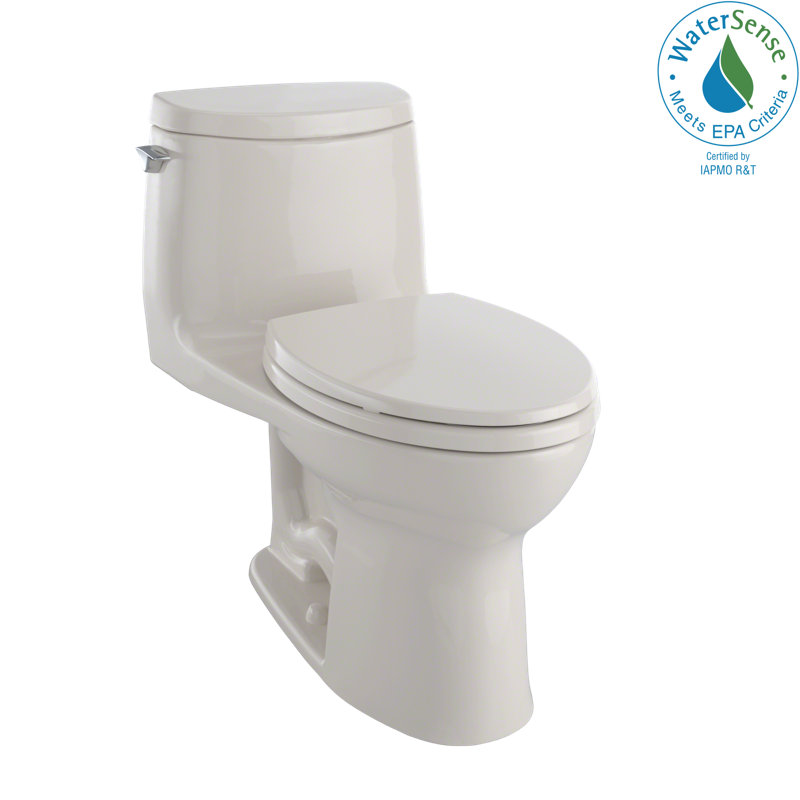 Toilette allongée une pièce à hauteur universelle 1,0 GPF TOTO® UltraMax® II 1G® avec Ce FiONtect ™, os, Os