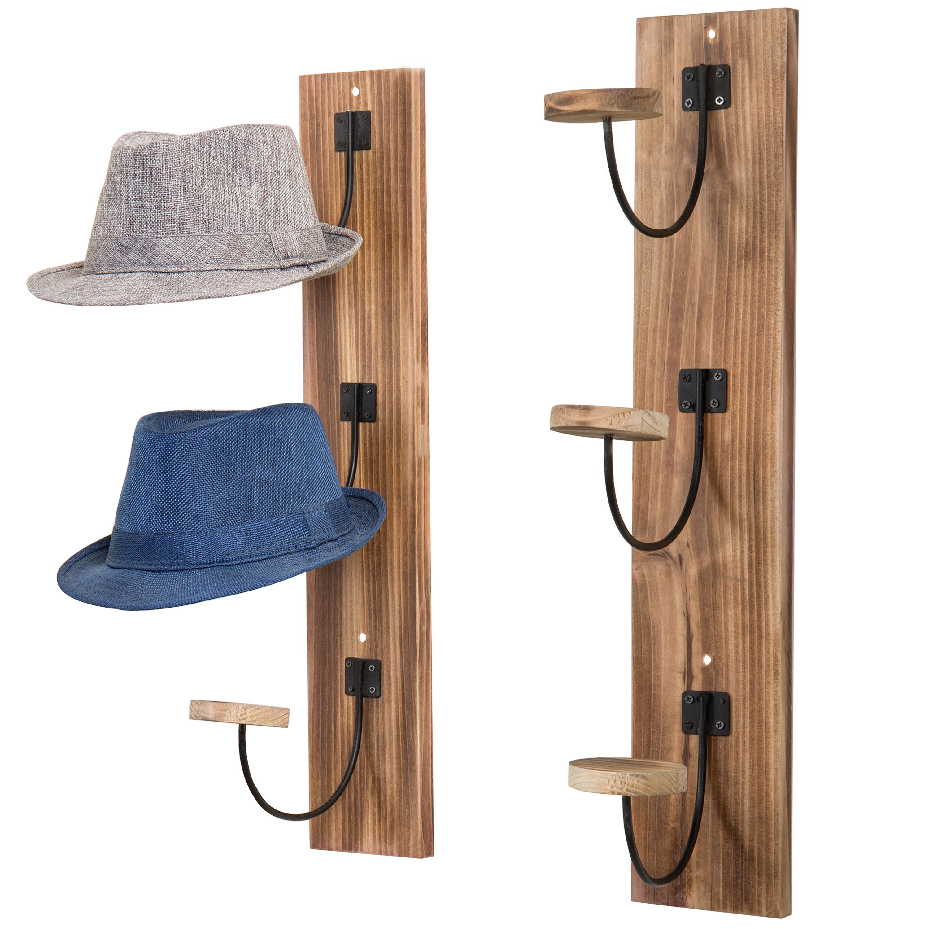 Wall mounted coat rack with three golf ball finial hooks, oak - DJA 805 –  D.J.A. Imports, Ltd.