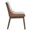 Chaise d'appoint rembourrée blanche et brune Hakon
