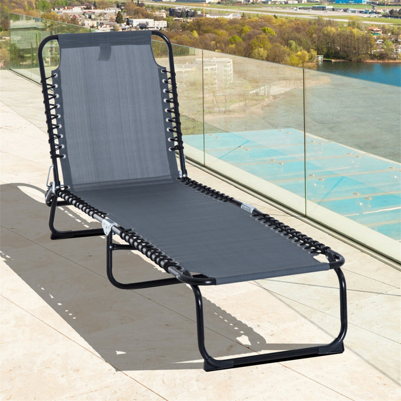 Aymelia 197cm Long Reclining Single Chaise, Grey