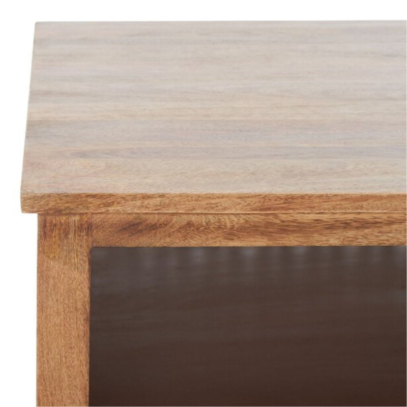 Table basse à 4 pieds avec rangement Dasheil, Naturel brûlé, Brun foncé