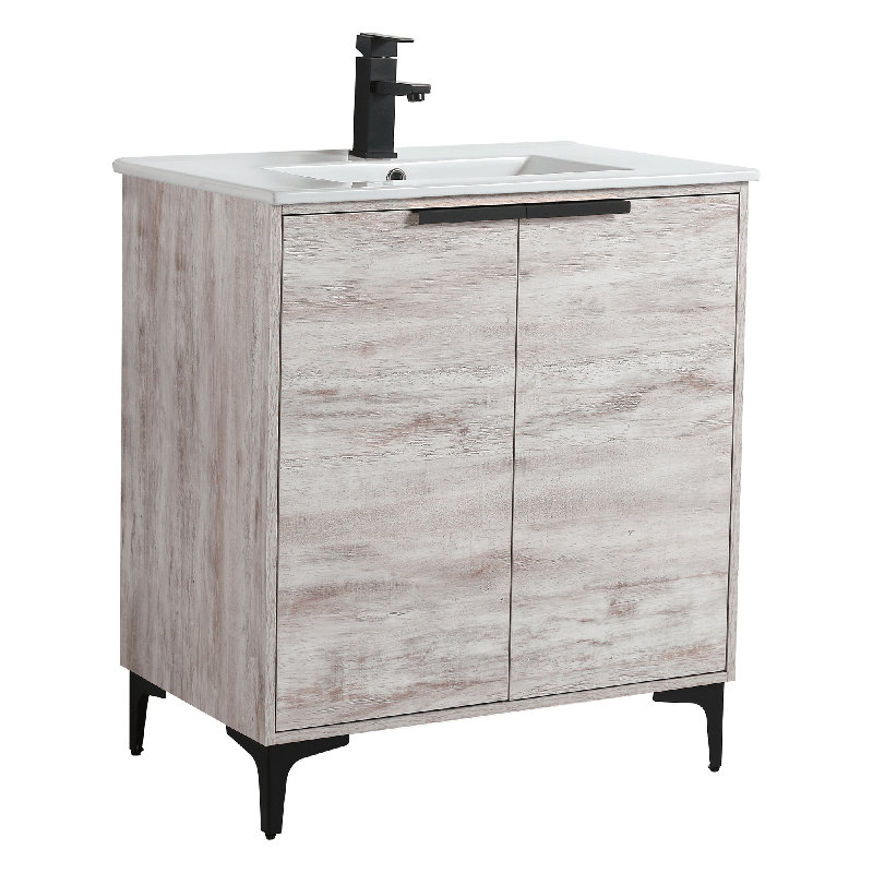 Ensemble de meuble-lavabo simple 30 po Deaunte, Noir mat
