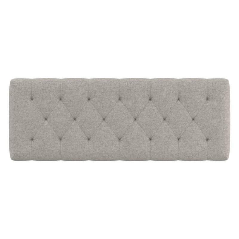Banc de repose-pieds touffeté à aspect lin l 48 po Waverly, Gris nuage
