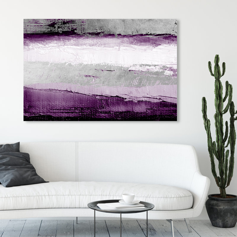 «Abstract Envision and Elevate Violet», impression, Toile tendue, H 36 po x l 54 po, Sans cadre